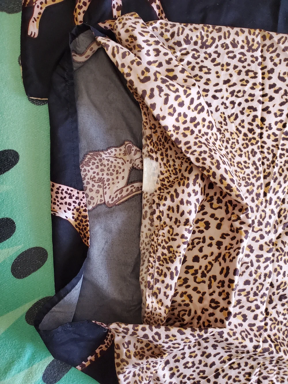 Navy Leopard Print/Reversible Duvet Cover & Pillow Cases - 3 Pieces
